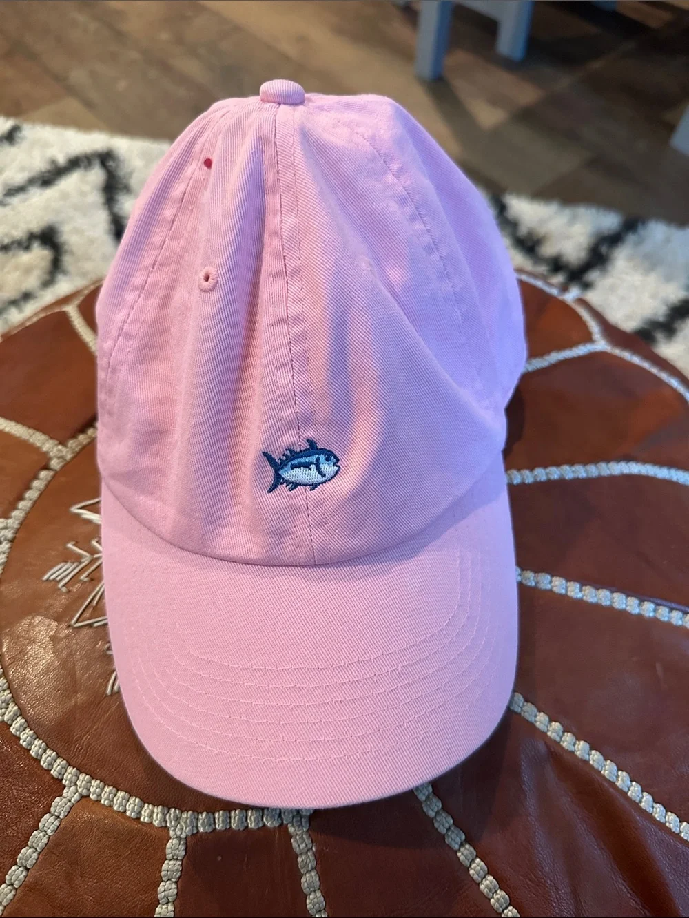 Southern Tide Pink Baseball Hat with Embroidered Fish